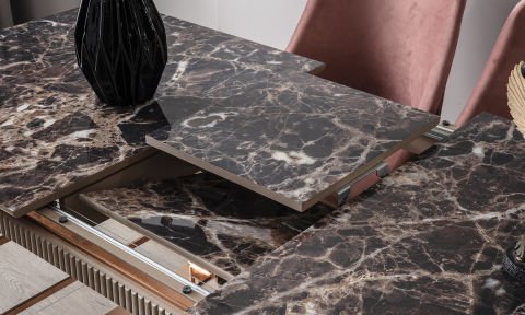 Quadro Cappucino Yemek Masası ve 6 Sandalye