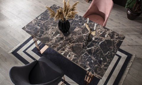 Quadro Cappucino Yemek Masası ve 6 Sandalye