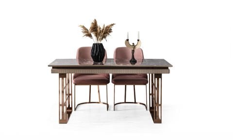 Quadro Cappucino Yemek Masası ve 6 Sandalye