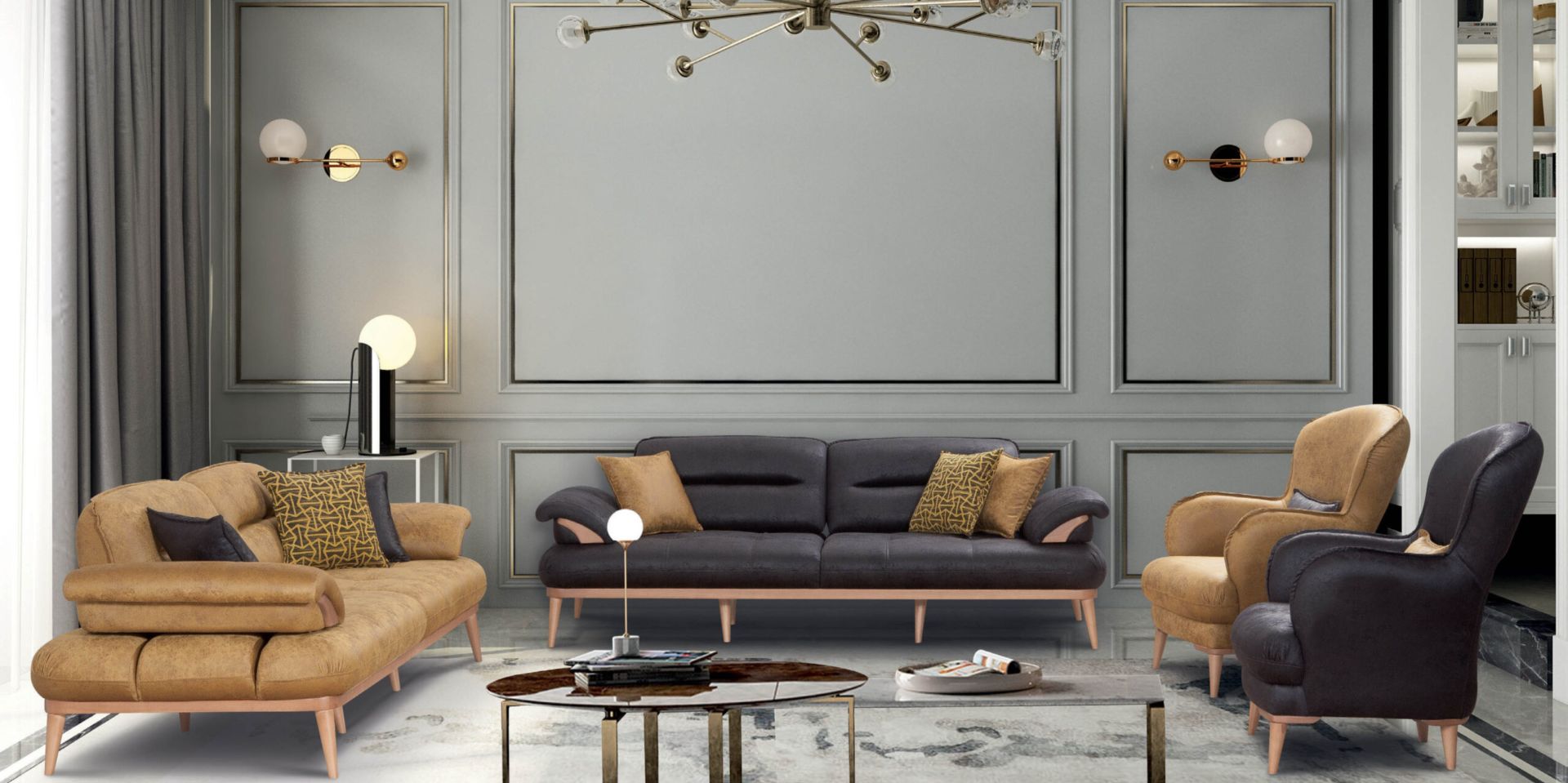 Mahur Koltuk Takımı Sarılı (3+3+1)