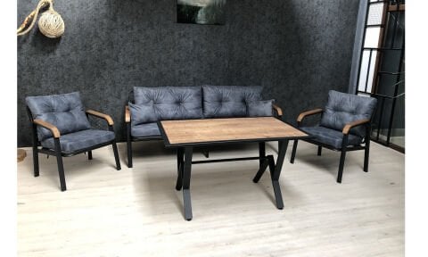 Quantum 2+1+1+Masa Bahçe Mobilyası (Salon, Balkon, Cafe Ofis)