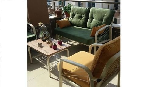 Quantum 2+1+1 Bahçe Mobilyası (Salon, Balkon, Cafe Ofis)