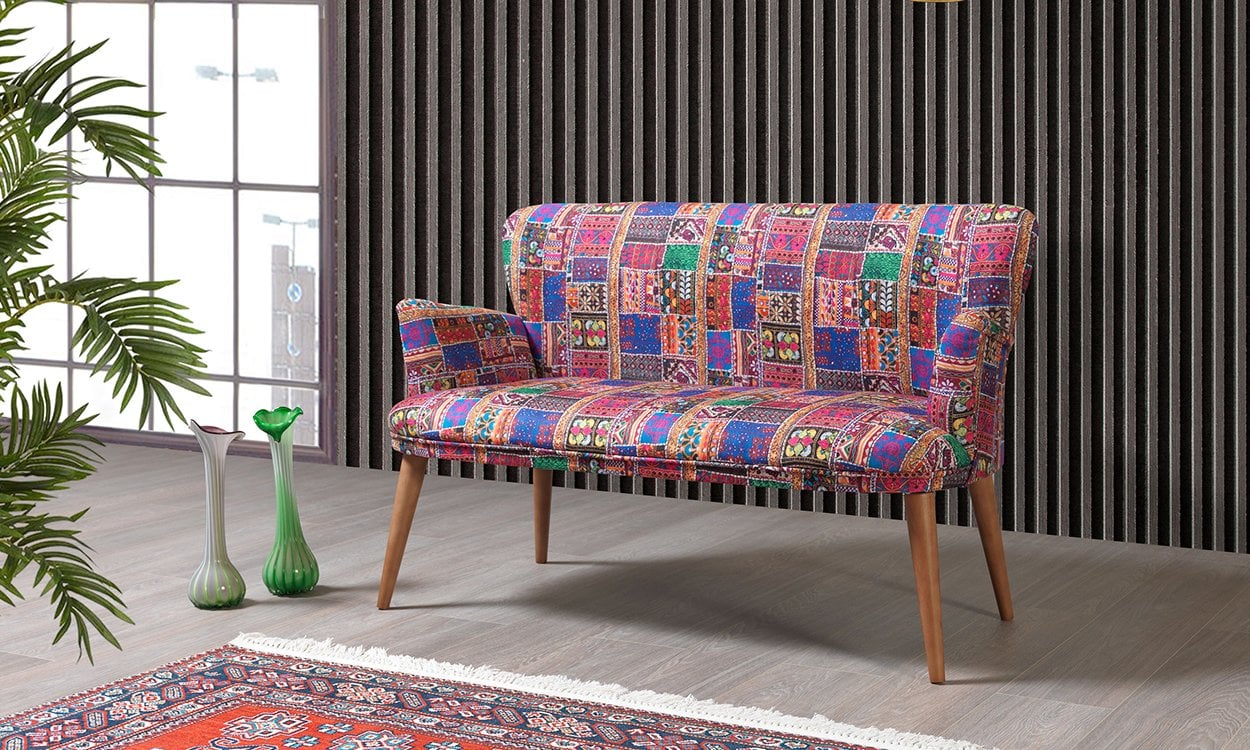 Mila Patchwork Çay Seti İkili Koltuk (Balkon, Salon, Cafe, Ofis)