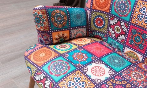 Liya Patchwork Çay Seti Tekli Koltuk, Berjer (Salon, Balkon, Cafe Ofis)