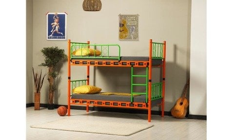 Gold Metal Ferforje Tek Kişilik Ranza 90*200 cm