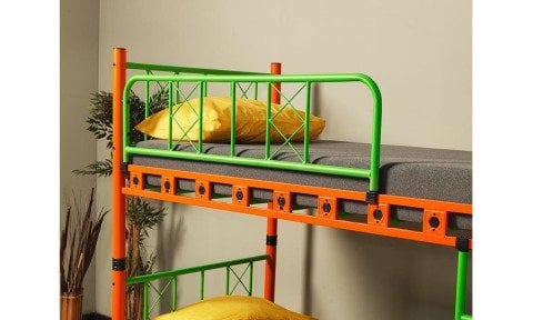 Gold Metal Ferforje Tek Kişilik Ranza 90*200 cm