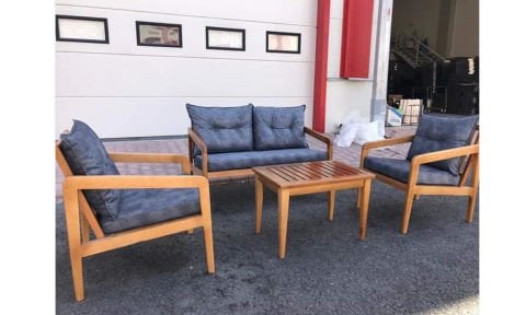 Wood 2+1+1 Bahçe Mobilyası (Salon, Balkon, Cafe, Ofis)
