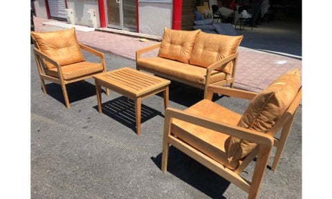 Wood 2+1+1 Bahçe Mobilyası (Salon, Balkon, Cafe, Ofis)