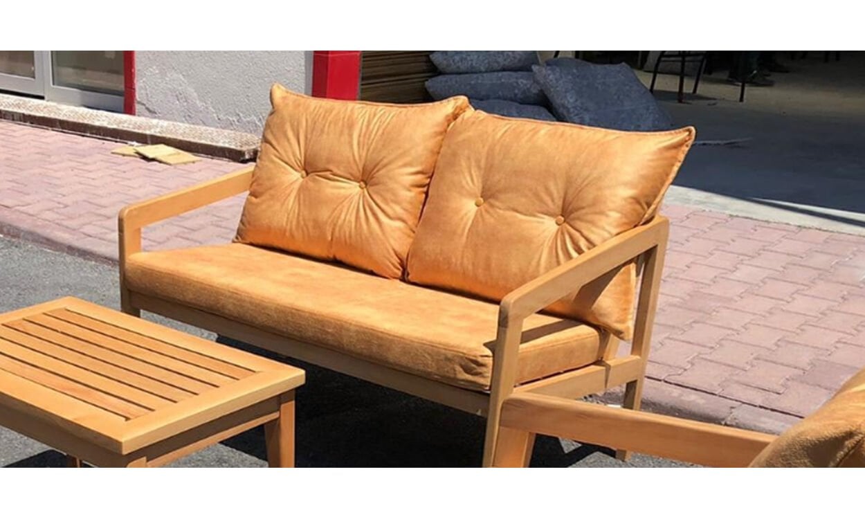 Wood İkili Koltuk,Berjer Bahçe Mobilyası (Salon, Balkon, Cafe Ofis)