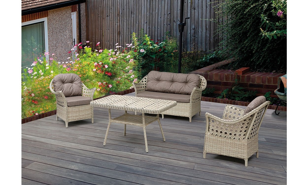 Rondi Rattan Bahçe Mobilyası (Salon, Balkon, Cafe Ofis) 2+1+1+Masa