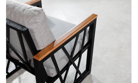 Açelya Açık Gri İkili Koltuk Bahçe Mobilyası (Salon,Balkon,Cafe,Ofis)