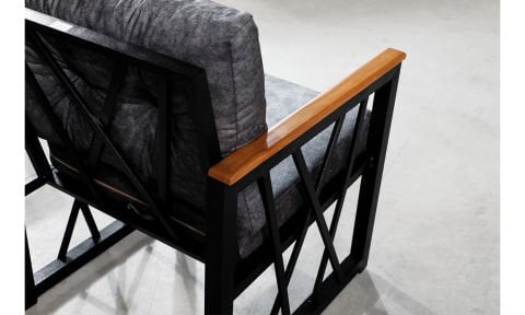 Açelya Gri İkili Koltuk Bahçe Mobilyası (Salon,Balkon,Cafe,Ofis)