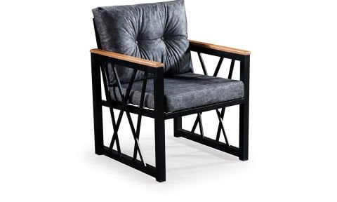 Açelya Gri Tekli Koltuk, Berjer Bahçe Mobilyası (Salon, Balkon, Cafe, Ofis)