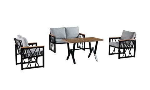 Açelya Açık Gri 2+1+1 Bahçe Mobilyası (Salon,Balkon,Cafe,Ofis)