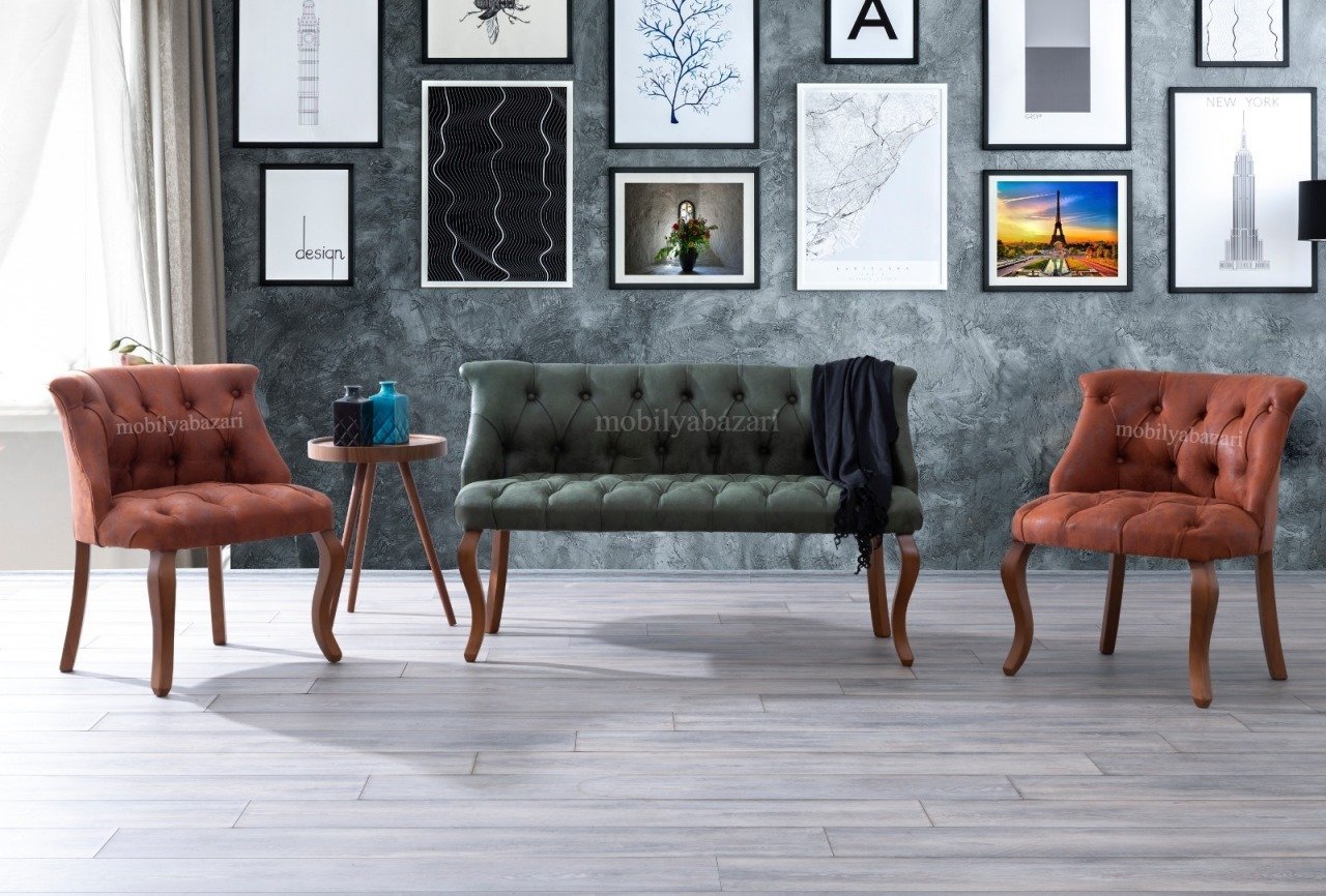 Tual 2+1+1 Çay Seti (Salon, Balkon, Cafe Ofis)