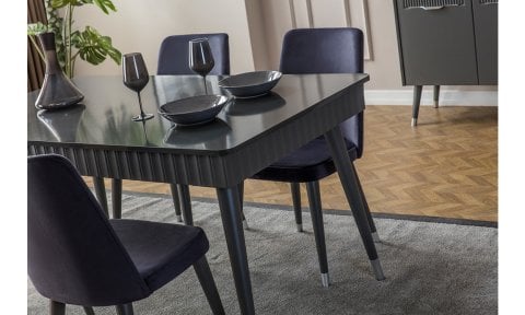 Tesla Antrasit Yemek Odası Takımı