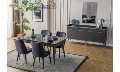 Tesla Antrasit Yemek Masası