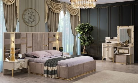 Bahar Yatak Odası Komodin (Vizon-Bej)