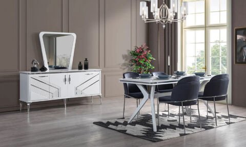 Asel Yemek Masası ve 6 Sandalye