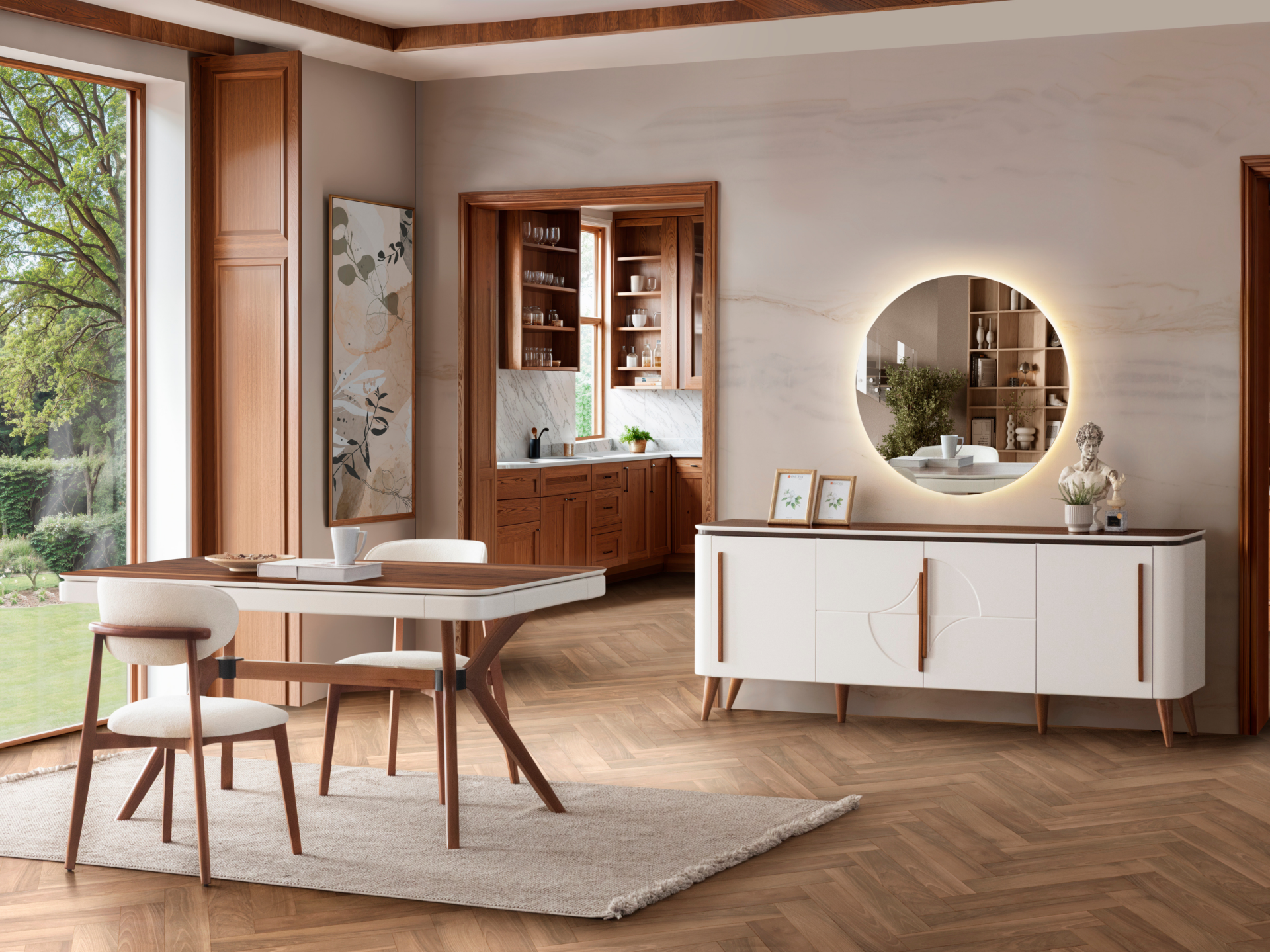 Elit Antik Gold Yemek Odası Takımı