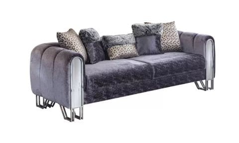 Solo Gümüş Modern Koltuk Takımı (3+3+1+1)