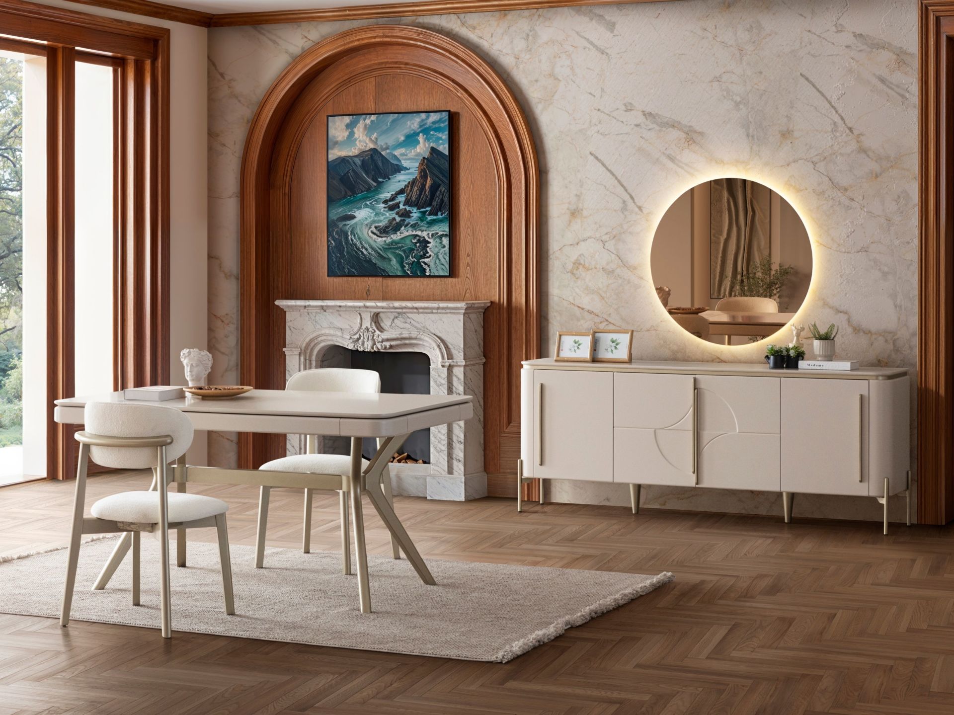 Elit Aytaşı Ceviz Yemek Odası