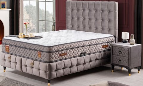 Leon 150*200 cm Çift Kişilik Başlıklı Baza Seti