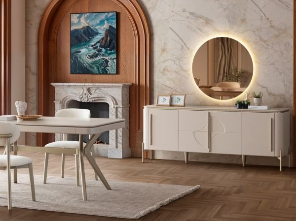 Elit Aytaşı Ceviz Yemek Odası (Konsol)