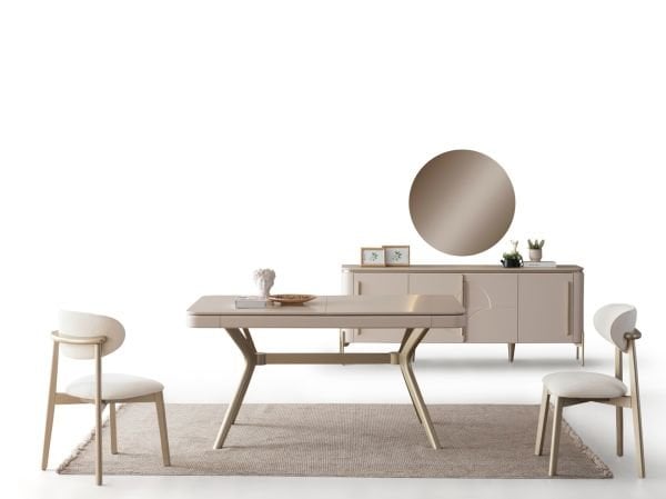 Elit Aytaşı Ceviz Yemek Odası ( Masa + 6 Sandalye )