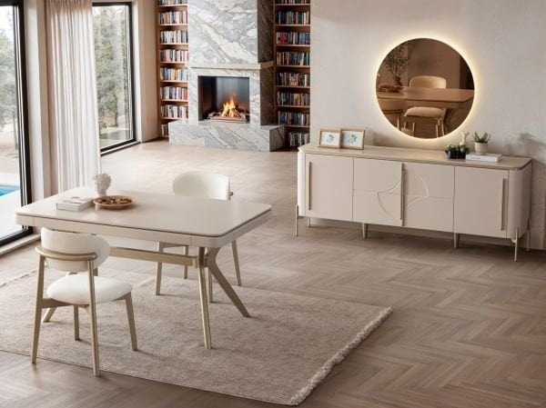 Elit Aytaşı Ceviz Yemek Odası ( Masa + 6 Sandalye )