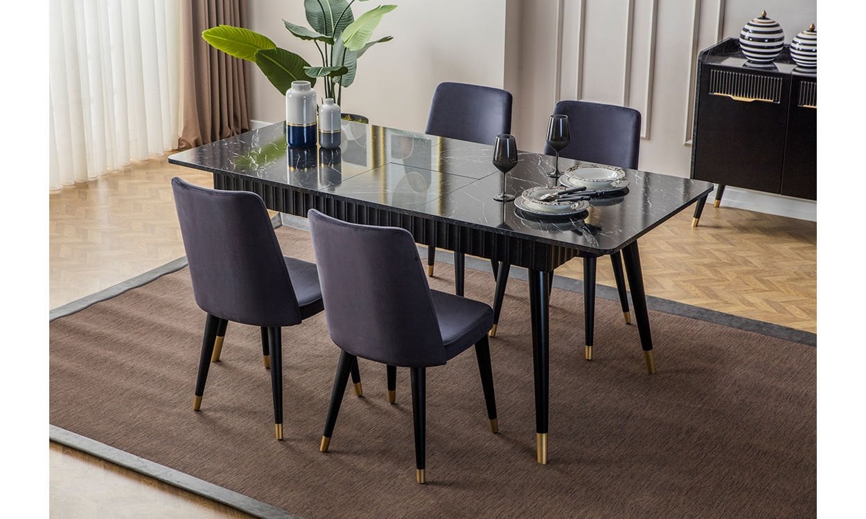 Tesla Siyah Yemek Masası