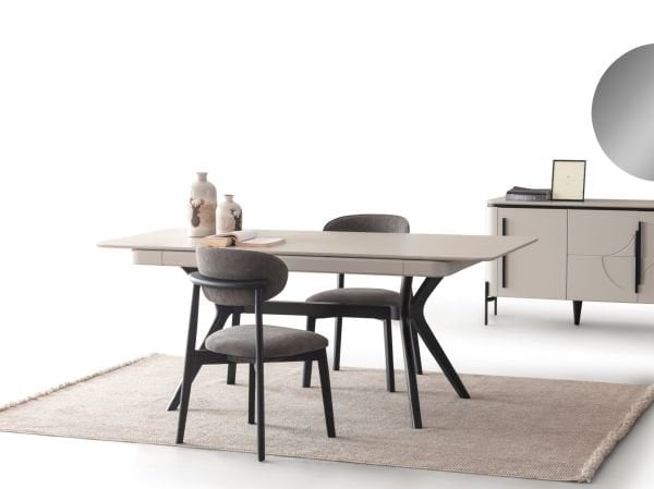 Elit Sis Gri Yemek Odası ( Masa + 6 Sandalye )