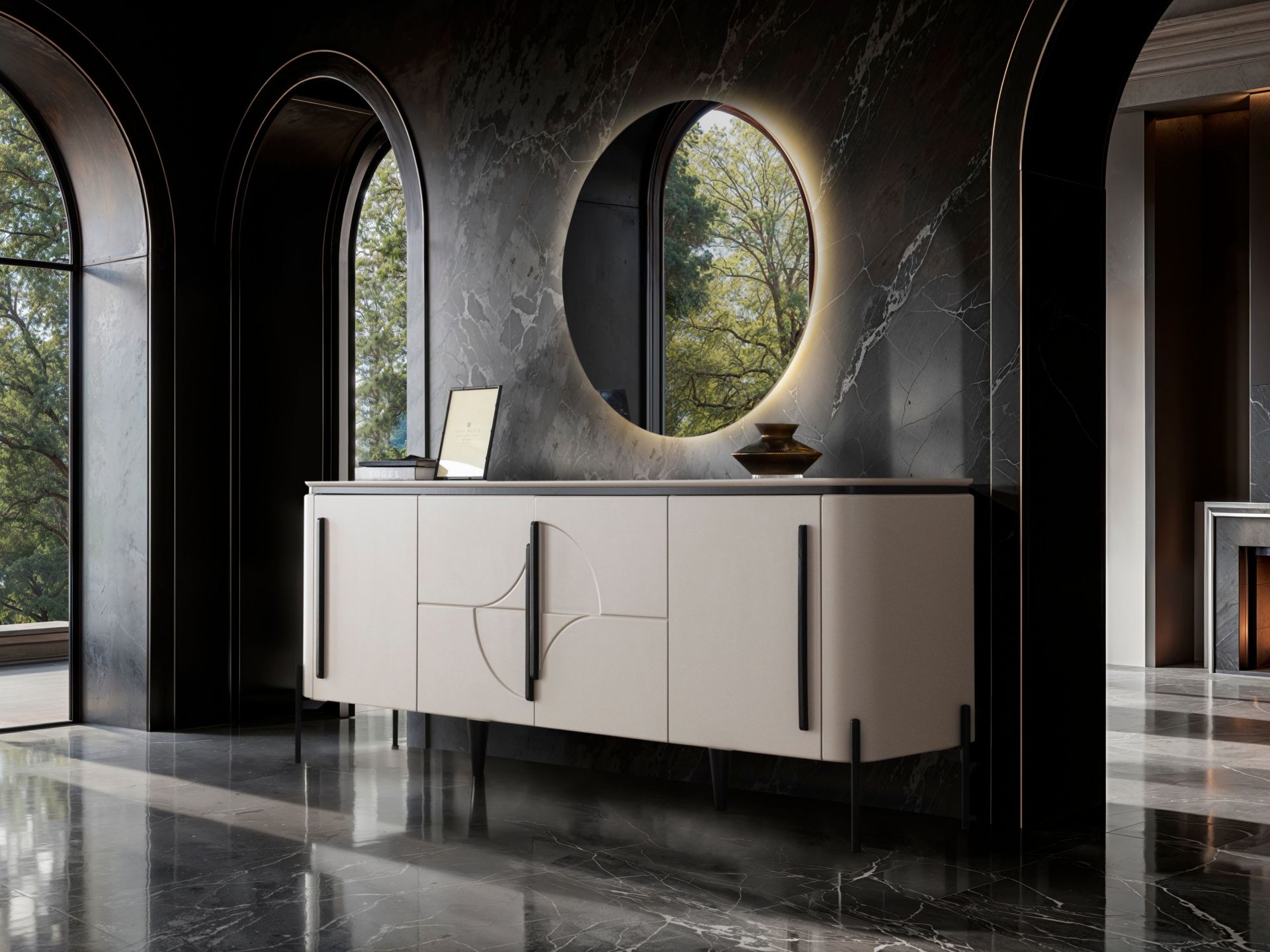 Elit Sis Gri Yemek Odası ( Konsol )