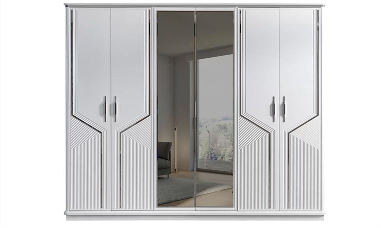 Asel Yatak Odası 6 Kapılı Dolap