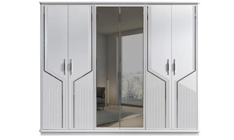 Asel Yatak Odası 6 Kapılı Dolap