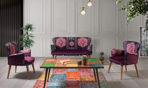 Rio 2+1+1 Çay Seti (Balkon, Salon, Cafe, Ofis)