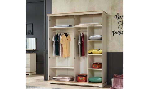 Arte Çocuk Odası (Montessori, 4 Kapılı Dolap, Aynalı Şifonyer)