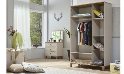 Ege Çocuk Odası (Montessori, 3 Kapılı Dolap, Aynalı Şifonyer)