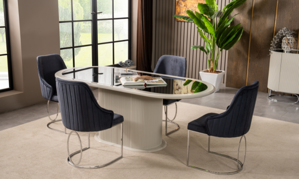 Luccix Yemek Odası Takımı(Gümüş)