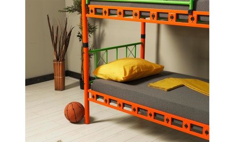 Gold Metal Ferforje Tek Kişilik Ranza 90*190 cm