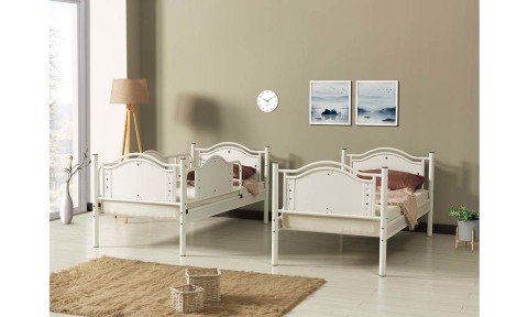 Alara Metal Ahşap Tek Kişilik Ranza  90*190 cm