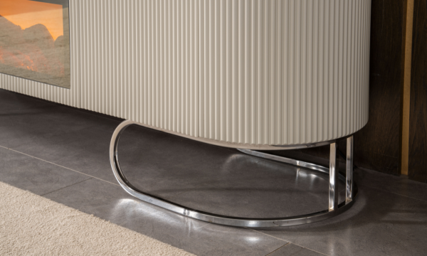 Luccix Şömineli TV Ünitesi(Gümüş)