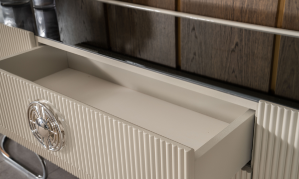 Luccix Şömineli TV Ünitesi(Gümüş)