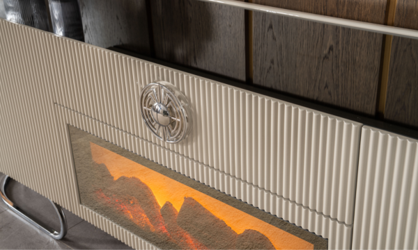 Luccix Şömineli TV Ünitesi(Gümüş)