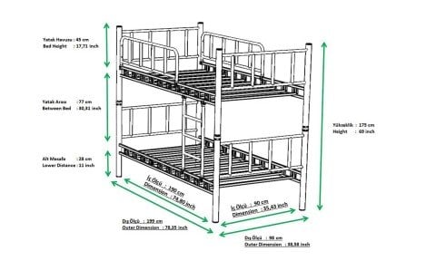 Bono 90*190 cm Tek kişilik Ferforje Metal Ranza