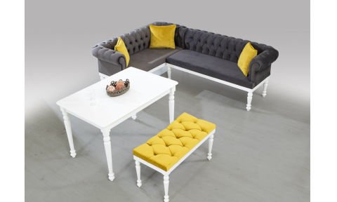 Chester XL Ekbank+ Masa+Puf+Yastık
