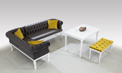 Chester XL Ekbank+ Masa+Puf+Yastık