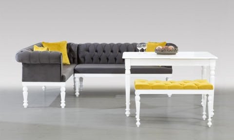 Chester XL Ekbank+ Masa+Puf+Yastık