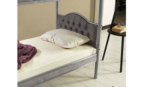 Melisa Metal Ahşap Ranza 90*200 cm (Gri)