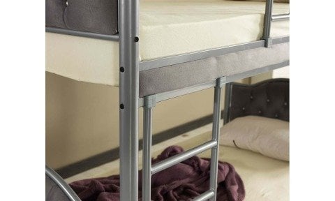 Melisa Metal Ahşap Ranza 90*200 cm (Gri)